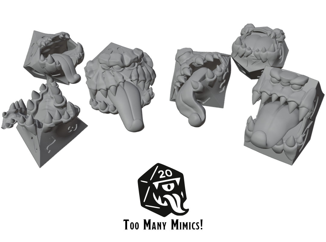 Paint-Your-Own: Unpainted Dice Mimics (6)
